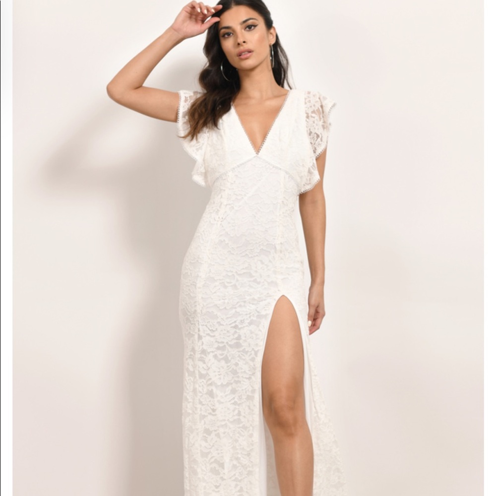 Tobi Feel For You White Lace Dress